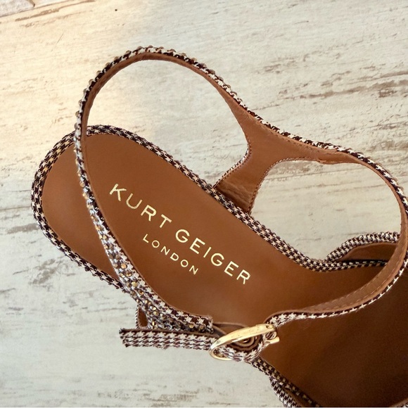 Kurt Geiger London Houndstooth Embellished KENSINGTON PLATFORM HEEL Size 39 NEW - Picture 12 of 16